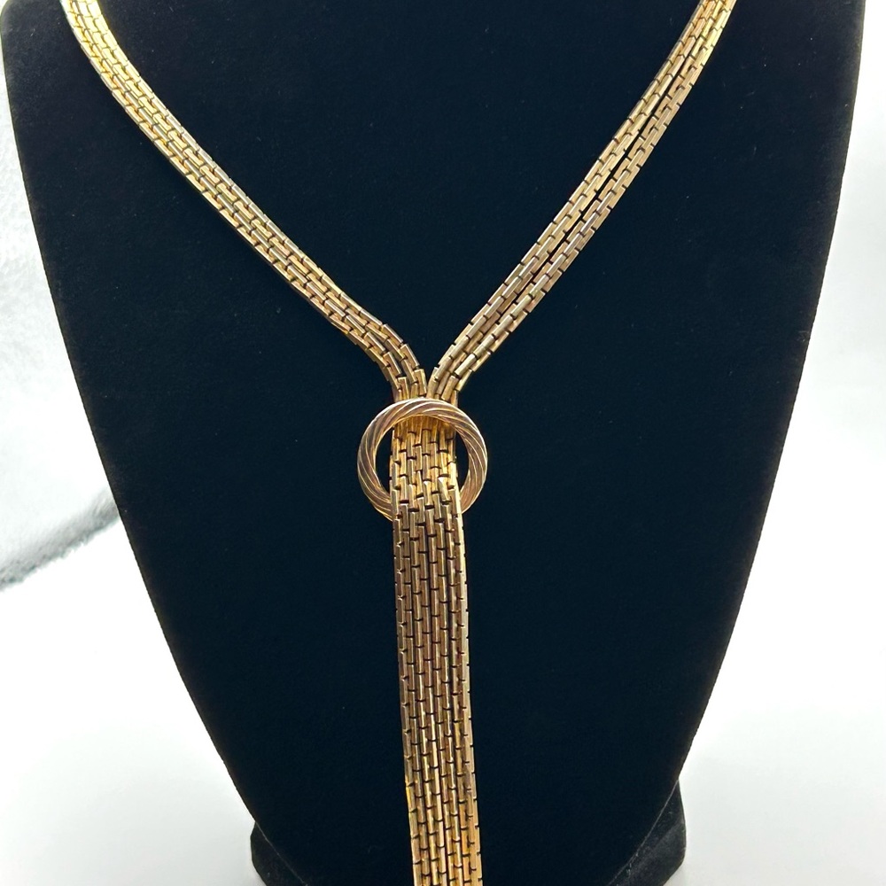 Gold-Tone Knot Lariat Necklace - Women Jewelry Necklaces